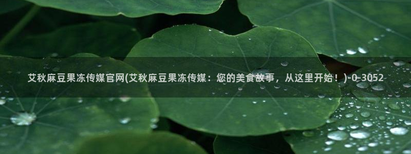 麻豆影映传媒官网：艾秋麻豆果冻传媒官网(艾秋麻豆果冻传媒：您的美食故事，从这里开始！)
